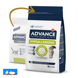 Saco de pienso hipoalergénico para gatos de la marca Advance, es de un kilogramo y medio