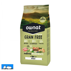 Pienso para gatos de la marca ownat para gatos adultos, no tiene cereales