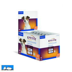 EFFITIX 67mg/600mg SOLUCION PARA UNCION DORSAL PUNTUAL PARA PERROS PEQUEÑOS, Caja con 24 Pipetas de 1,1 ml