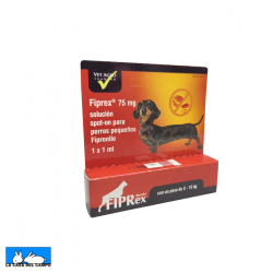 FIPREX 75 MG SOLUCION SPOT-ON PARA PERROS PEQUEÑOS, Caja con 1 pipeta de 1 ml