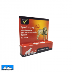 FIPREX 412,5 MG SOLUCION SPOT-ON PARA PERROS MUY GRANDES, Caja con 1 pipeta de 5,5 ml