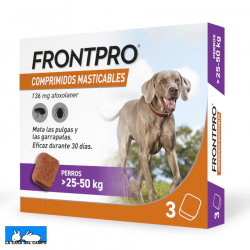 FRONTPRO 136 mg COMPRIMIDOS MASTICABLES PARA PERROS > 25-50 kg